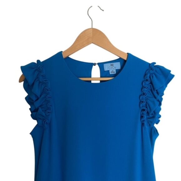 CeCe Blue Flutter Sleeve Dress XSmall - Picture 4 of 4